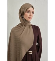 Lyocell Viscon Stripes Desenli Şal 2 (Sütlü Kahve)