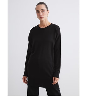 LCWAIKIKI Classic Siyah Bisiklet Yaka Kadın Triko Tunik