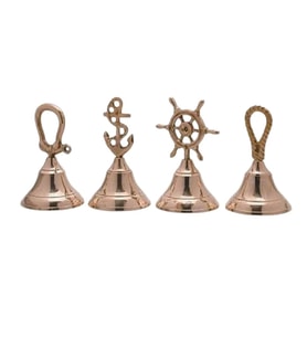 DENİZCİLİK GRUBU-Marine Pirinç Aksesuar-MASA ÜSTÜ ZİL 4 LÜ-13*6*6 CM ADET-JTTR36215 (Sarı)