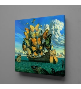 KELEBEKTEN GEMİ KANVAS TABLO 180x180cm
