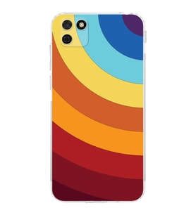 Huawei Y5 p  Kamera korumalı Kapak Renk Cümbüşü Tasarımlı  Şeffaf Kılıf