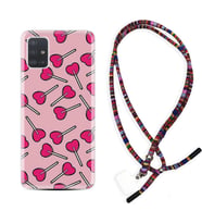 Samsung a71 A72 A73 A7 A9 2018 C7 C9 Kılıf Boyun Asklı Rasta Silikon Heart Lollipop 1414