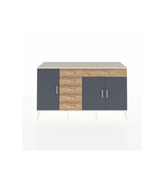 Hyperion Konsol 3 Raflı 6 Çekmeceli 3 Kapaklı 176x44x99 Aytaşı-Antrasit/Çam