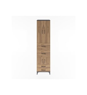 Hyperion Dolap 4 Raflı 4 Çekmeceli 4 Kapaklı 60x44x243 Antrasit-Çam