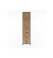 Hyperion Dolap 4 Raflı 4 Çekmeceli 4 Kapaklı 60x44x243 Antrasit-Çam