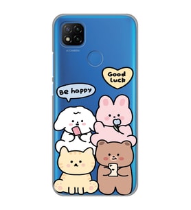 Redmi 9C / Redmi 10A Uyumlu Sevimli Ayıcıklar Desenli Şeffaf Telefon Kılıfı