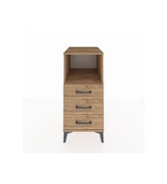 Kronos Komodin Tek Raflı 3 Çekmeceli 44x59x96 Çam-Çam