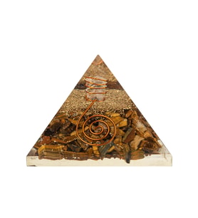 Kaplan Gözü Doğal Taş Organit Piramit - 6cm (Karışık)