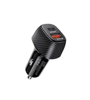 20W Karbon Desenli Araç İçi USB 3.0 Type C Soketli Çakmaklık Güç Adaptörü Tüm Cihazlar 12V-24V