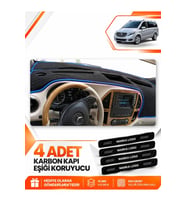 MERCEDES VİANO W447 (2014-SONRASI) Uyumlu Ön Torpido Koruma Kılıfı Halısı - Siyah Mavi