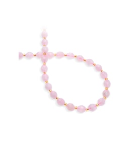 Pembe Kuvars Doğal Taş Özel Faset Kesim 8x6mm Dizi [AA]