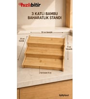 ByMyHand Bambu Ahşap 3 Katlı Baharatlık Standı