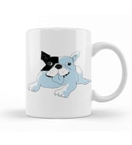 French Bulldog Blue Kupa Bardak Porselen