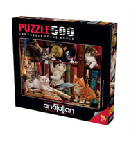 Anatolian Puzzle 500 Parça Kediler ve Kitaplar 3618