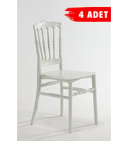 4 Adet Miray Beyaz Sandalye / Balkon-Bahçe-Mutfak