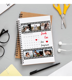 6 Fotoğraflı Tarihli Defter Kişiye Özel