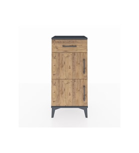 Arges Komodin Tek Raflı Tek Çekmeceli 2 Kapaklı 44x30x96 Antrasit-Çam