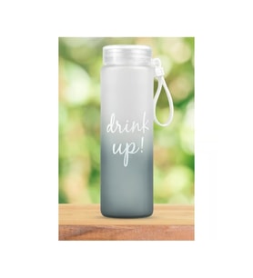 VAESKE TUTAMAÇLI BUZLU CAM MATARA ( GRİ ) 480 ml