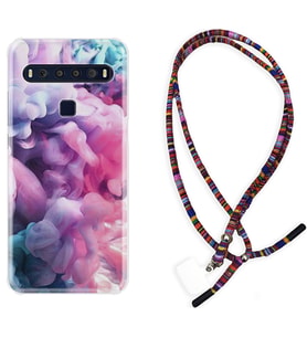TCL 10L 10 Plus 10SE 20E 20SE 30 L7 Kılıf Boyun Asklı Rasta Silikon Pink Cloud 1305