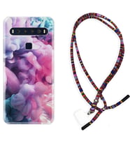 TCL 10L 10 Plus 10SE 20E 20SE 30 L7 Kılıf Boyun Asklı Rasta Silikon Pink Cloud 1305