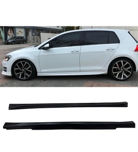 Vw Golf 7 Aero Yan Marşpiyel Seti Plastik 2 Adet Mat Siyah 2012-2019 karlık+ek+bodykit