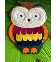 22X15 CM VARAKLI PELUŞ BAYKUŞ ARMA DİKİŞ GİYİM ÇANTA AKSESUARI