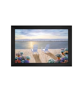 Manzara Temalı Kanvas Tablo 80 x 110 cm Siyah Çerçeve