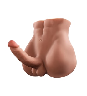 OdinsShop 2 İşlevli Gerçekçi Ölçülerde Realistik İleri Geri Hareketli 18 cm Penisli Anal Girişli Erkek Vücut