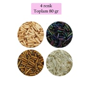 Uzun Boru Kesme Boncuk Çap 2mm Uzunluk 10 mm - 4 Renk - Toplam 80 Gram - BNC427