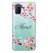 Oppo Cerry Rose Tasarımlı Şeffaf Telefon Kılıfı