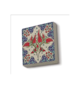 Osmanlı İznik Çini Deseni Baskılı Taş Magnet 5X5