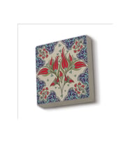 Osmanlı İznik Çini Deseni Baskılı Taş Magnet 5X5