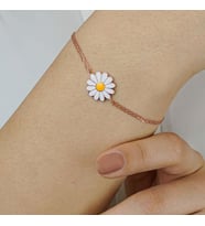 Papatya Tasarımlı Rose Renk 925 Ayar Gümüş Kadın Bileklik
