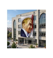 Yan Portre Atatürk Poster Bayrak Raşel Kumaş 6x9 metre ATA45