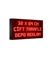 Kırmızı Kayan Yazı Led Tabela 32x64 cm Çift Taraflı
