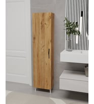 Kapı Arkası Tek kapaklı 5 Raflı Çok Amaçlı İnce Organizatör Banyo Mutfak Kiler Ardiye Boy Dolabı (Ceviz)