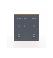 Arges Gardrop 12 Raflı 4 Çekmeceli 2 Askılı 220x30x243 Çam-Antrasit