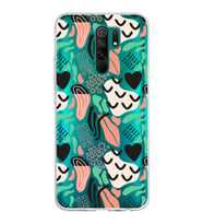 Xiaomi Redmi 9 ile Uyumlu 1mm Kapak Memphis Desen Tasarımlı Şeffaf Silikon Kılıf