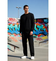 Erkek Bisiklet Yaka Standart Kol Regular Kalıp Sweatshirt Fonksiyonel Dayanıklı Kaliteli Şık