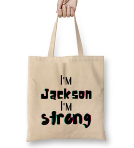 Jackson Name personalized Custom vintage Retro Rainbow Design Gift Baby -Gift For Him Bez Çanta Uzun Saplı