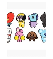 Bts Çizgi Film  lar Tablo Ahşap Poster Dekoratif Kod1095