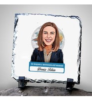Kişiye Özel Hediye Karikatürlü En Başarılı Kadın Meteoroloji Uzmanı Dekoratif Taş