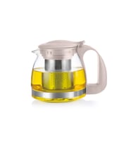 Renkli Süzgeçli Cam Demlik 700 ML - Sade Tonlar Serisi (Çok Renkli)