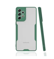 Galaxy A73 Kılıf Parfe Kenarları Pastel Renk Silikon Kılıf (Koyu Yeşil)