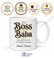 Boss Baba Yazılı Komik Kupa Bardak Babalar Günü Özel Hediye Baskılı