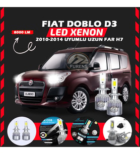 Fiat Doblo D3 2012-2015 Uzun Far Uyumlu Şimşek Etkili Led Xenon Performance Series H7