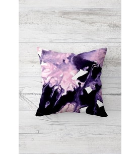 Batik Renk Geçişli Çift Tarafı Baskılı Gizli Fermuarlı Yastık Kılıfı Kırlent Koltuk Yastık Kılıfı (Mor-Lacivert)