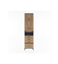 Hyperion Dolap 3 Raflı 4 Çekmeceli 4 Kapaklı 60x44x243 Antrasit-Çam