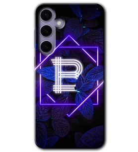 Galaxy S24 Kılıf HD Desen Baskılı Kılıf - Dark Neon Yaprak B Harfi
