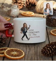 Kişiye Özel Karikatürlü Anne Öğretmen Eş Lüks Fincan Anneler Günü Hediyesi